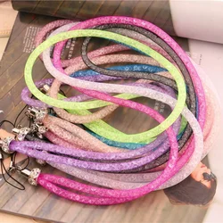 1PC Bling Crystal Lanyard Badge ID Card Holder Neck Strap Clip Mobile Phone Hanging Rope Key Holder Office Supplies
