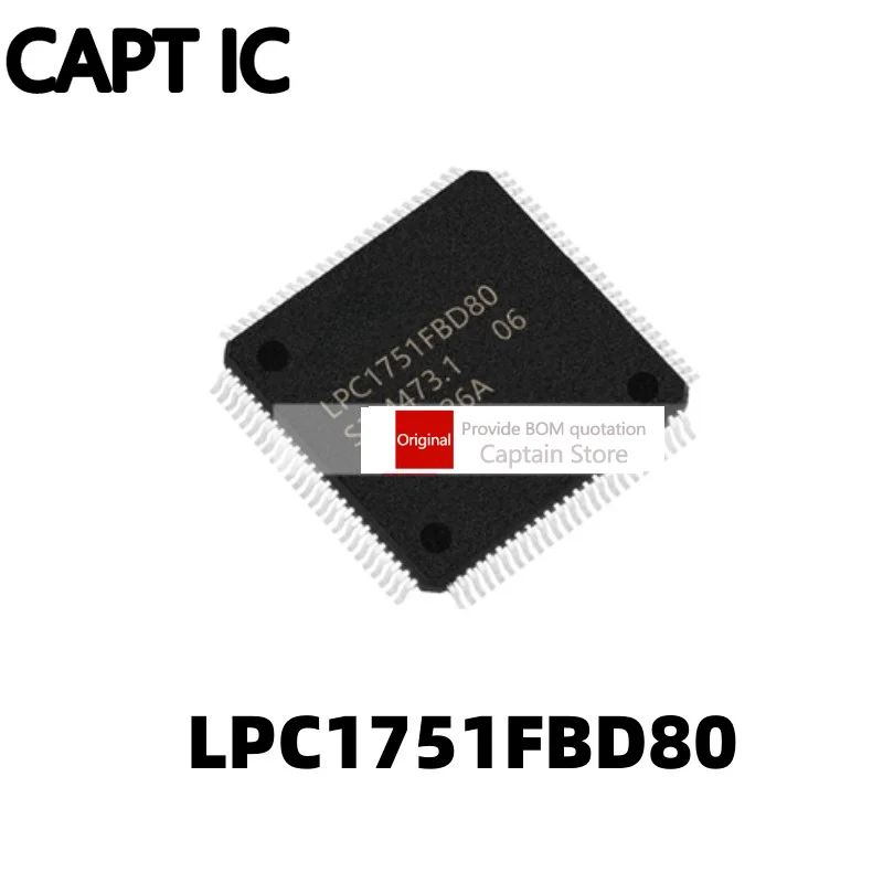 5PCS LPC1751FBD80 LPC1751 package LQFP80 single chip microcomputer