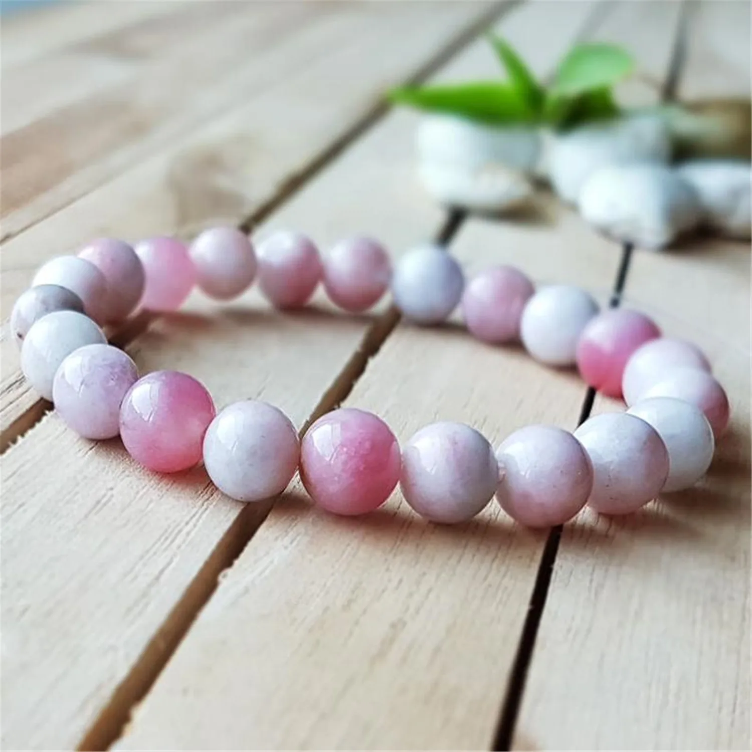 

8mm Natural Pink Quartz Mala Bracelet Bohemian Artisan Men's Men Unisex Stackable Trendy Prayer