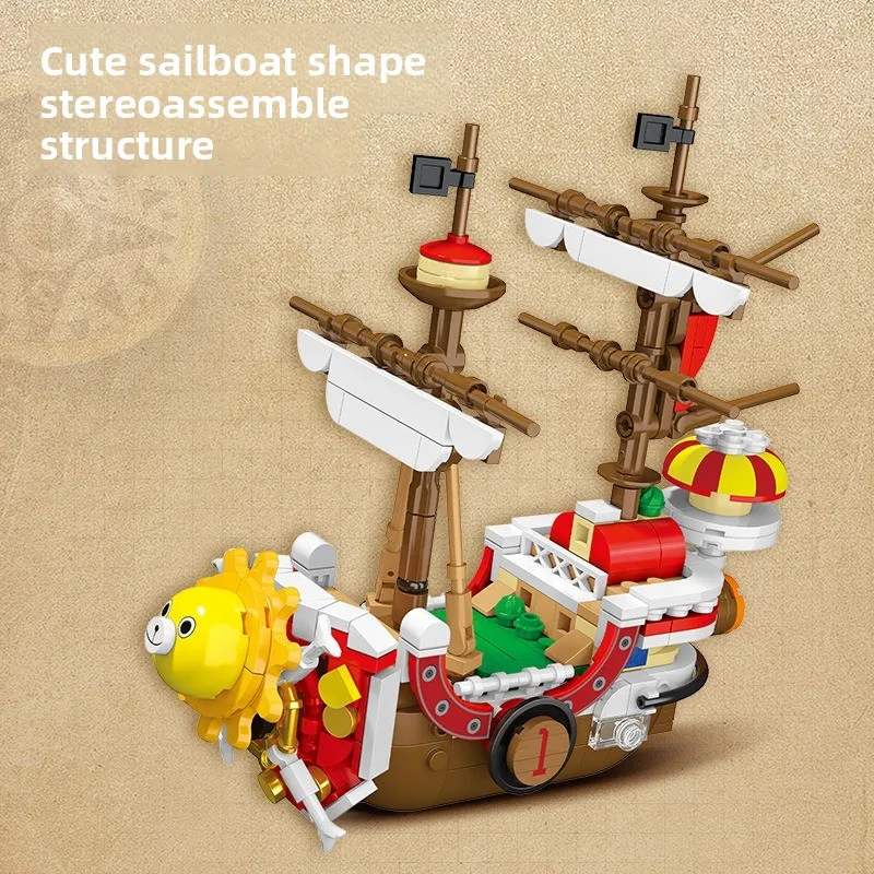 Suspended Ship SUNNY Puzzle Assembly Pirate Ship Building Block Model Creative Assembly Building Block Toy Desktop Ornament