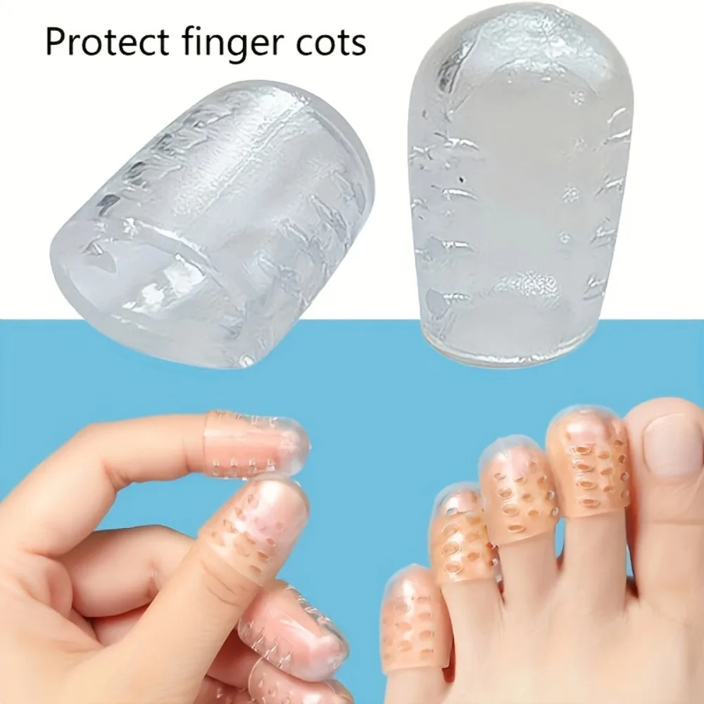 10Pcs toe head anti-friction breathable toe protector, breathable gel toe head, flexible foot care accessories, men's and women's odorless toe cover, little toe anti-friction toe tube - Detail 1