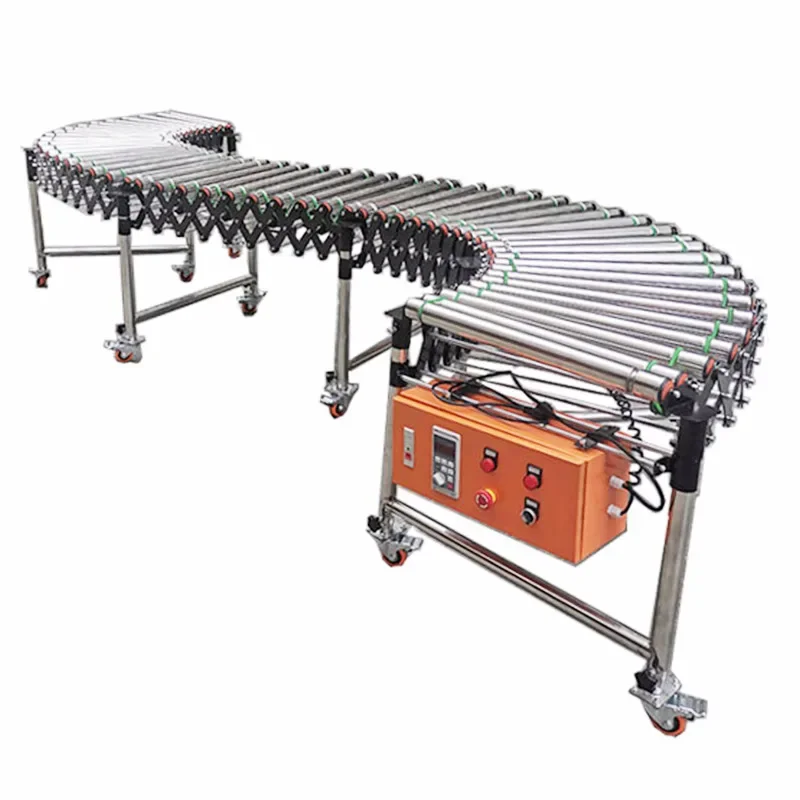 

Power drum telescopic conveyor line conveyor belt unloading conveyor turning tool mobile telescopic