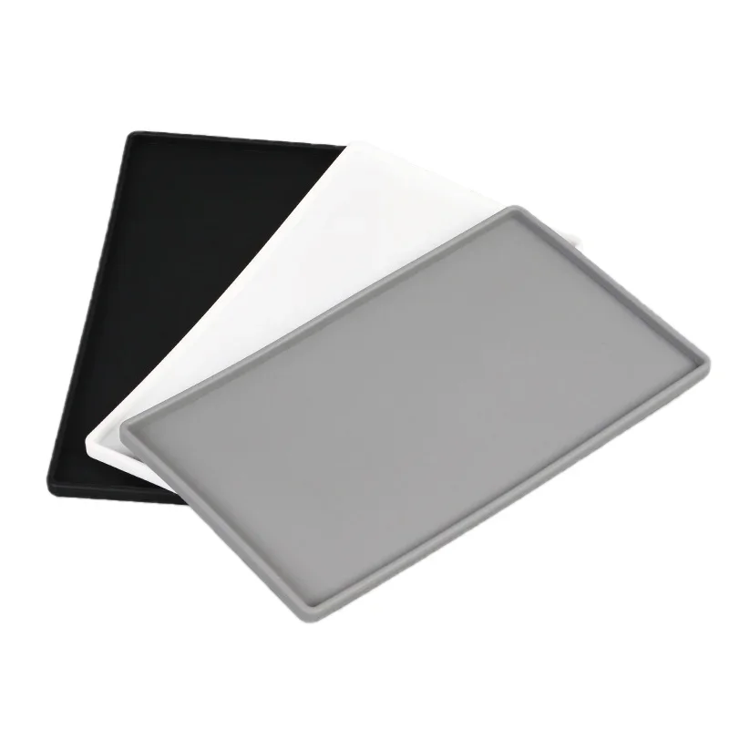 Silicone Tray Square Anti-slip Silicone Tray holder Bathroom Soap Tray Holder Coffee Tea Cutlery Holder Kitchen Trays