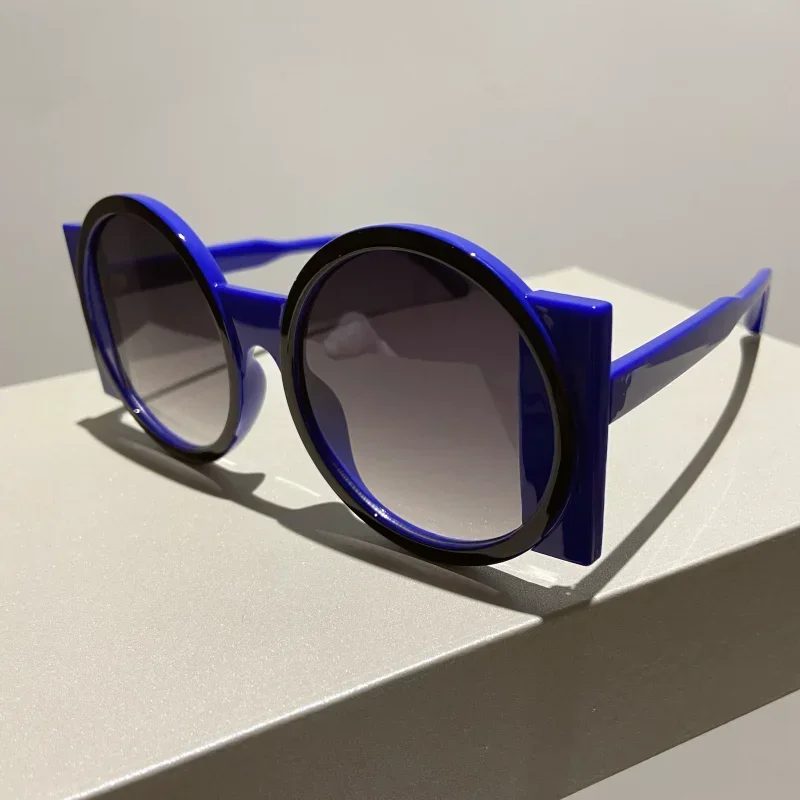 Runde Sonnenbrille Mode Strand Retro Trend Sonnenbrille UV400 Reise Straße Foto Urlaub Party Brille – Detail 9