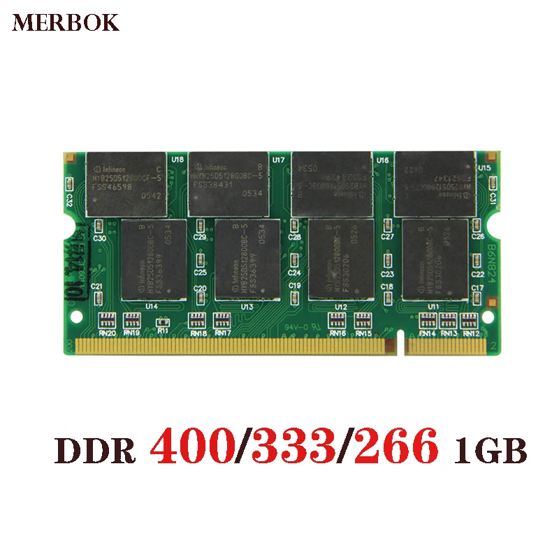 Laptop Memory Ram DDR PC-2700 400MHZ 1GB 200PNS For Notebook Computer Sodimm Memoria Rams SO-DIMM DDR 333/266 1GB PC3200