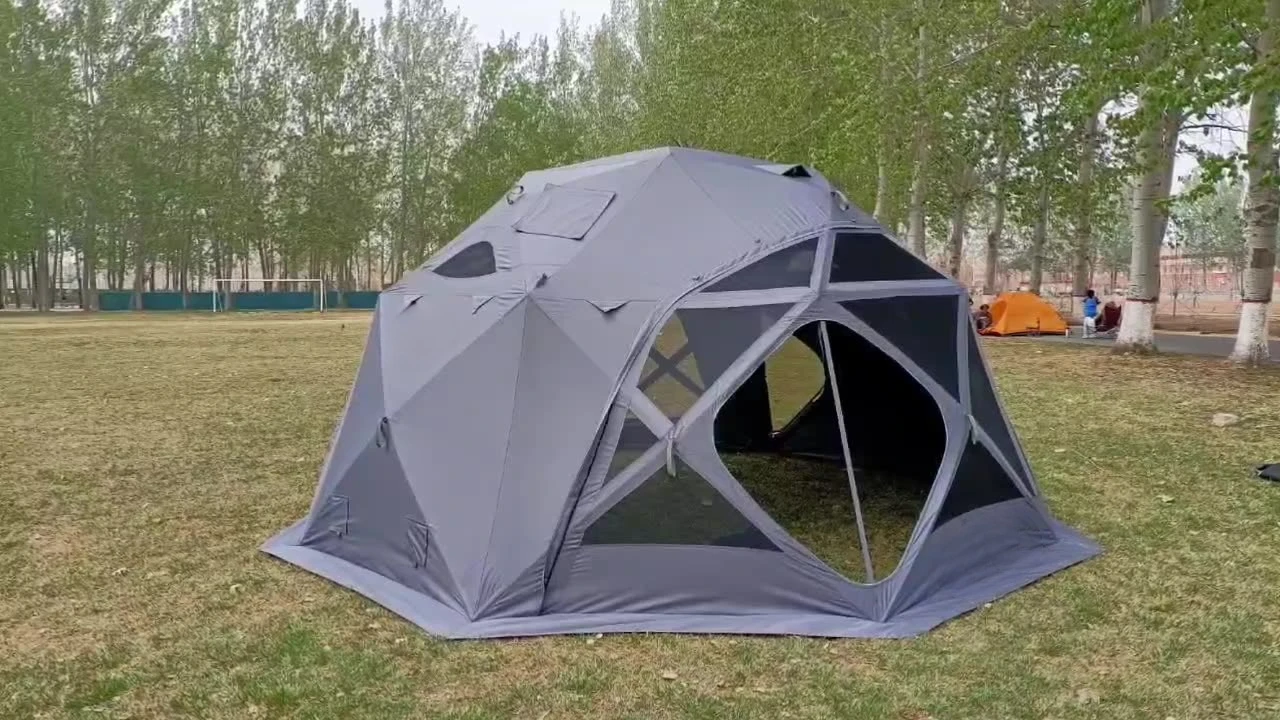 Portable Octagonal Dome Tent Waterproof Family Camping Shelter for Outdoor Picnics Fishing Stargazing