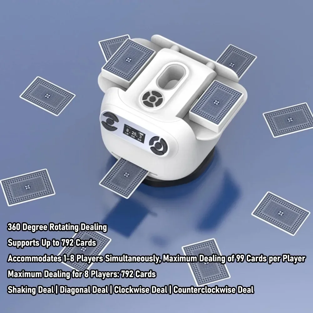 Processador de embaralhador de cartas automático, batedeira de cartas de jogo operada por bateria recarregável