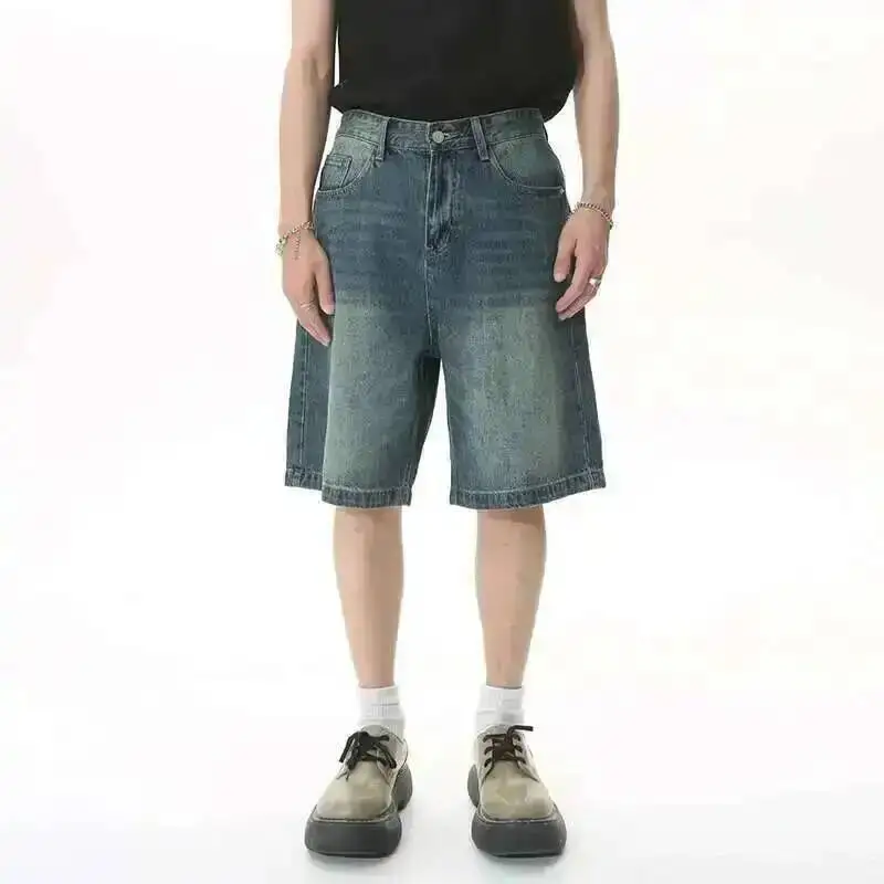 IEFB Summer Men’s Casual Jeans Shorts Loose Mid High Waist Fashion Knee Lenght Denim Short Pants Vintage Male New Korean 9A8588 4 IEFB Summer Men's Casual Jeans Shorts Loose Mid High Waist Fashion Knee Lenght Denim Short Pants Vintage Male New Korean 9A8588 4