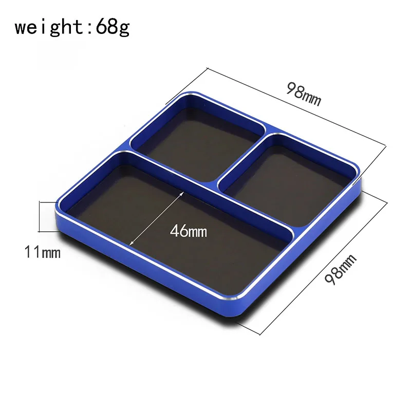 RC Car CNC Aluminium Magnetic Screw Tray Nut Gasket Storage Tool  98*98*11mm for RC Car Boat Airplane Model