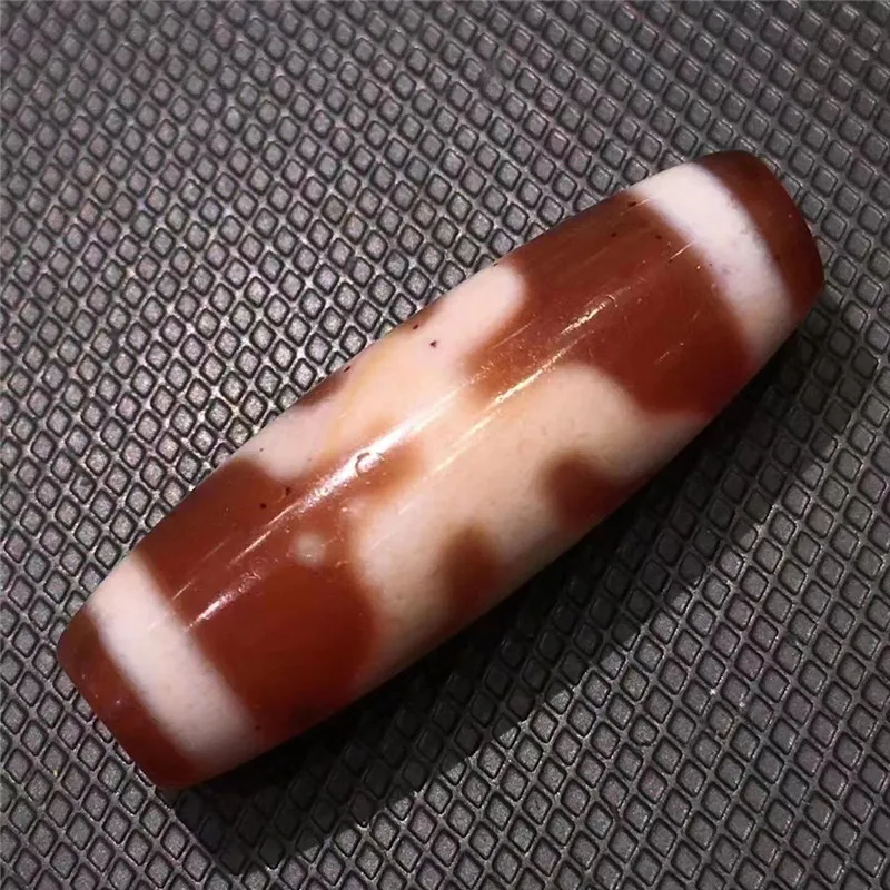 YB06 Cinnabar Dzi Beads 12*36mm Red Natural Agate Big Man Patterns Fengshui Amulet High Oily Perfectly Appearance High Quality