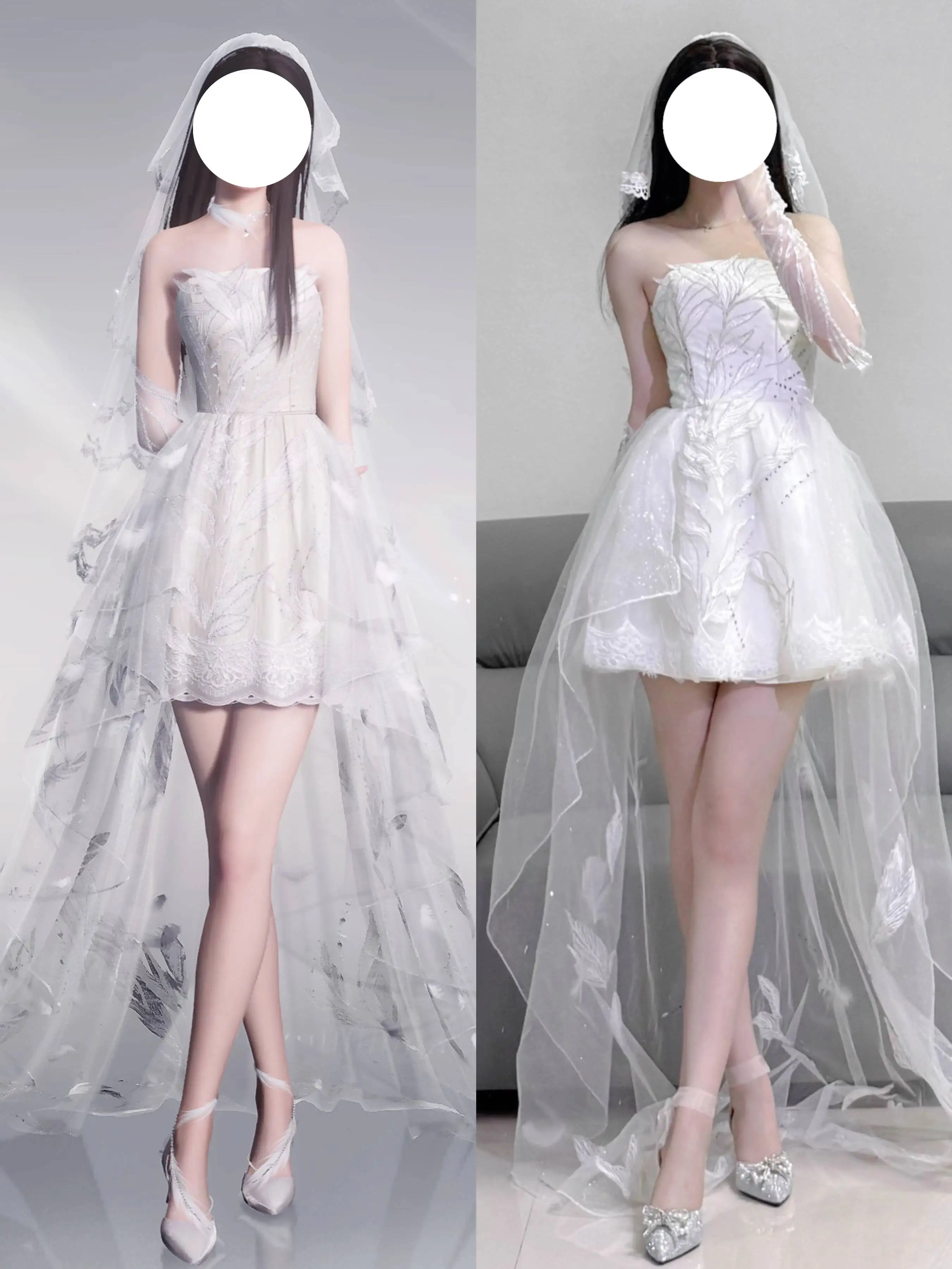 New Love And Deepspace Sylus Qin Che Women Cosplay Custom Wedding Dress Feather Traces In The Heart Including A Veil Tailor-made