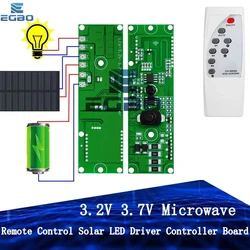 3.2V 3.7V Microwave Radar Body Induction Solar Wall Light Switch Circuit Board Remote Control Solar LED Driver Controller Board