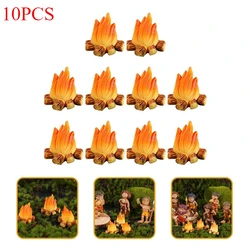 10/1pc Fire Figurines & Miniatures Smokeless Patio Pit Micro Model Campfire Decor Pretend Toy Fake Decorations
