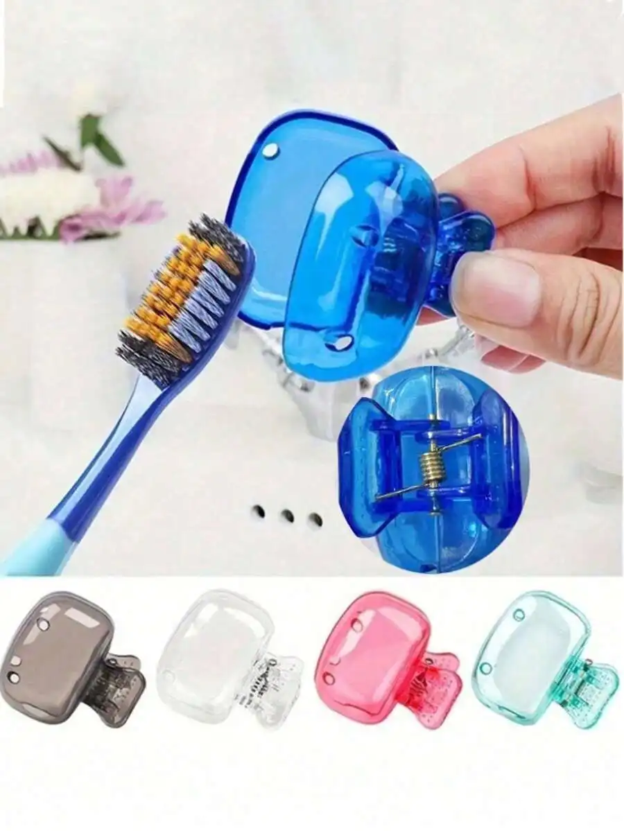 

Travel Toothbrush Head Protector Set, Plastic Toothbrush Protective Case, Toothbrush Storage Clip, Travel PrToothbrush otective