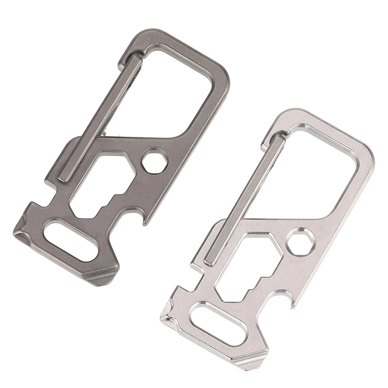 Useful Titanium Buckle Carabiner Keychain Key Ring Clip Hook Outdoor Ta6368