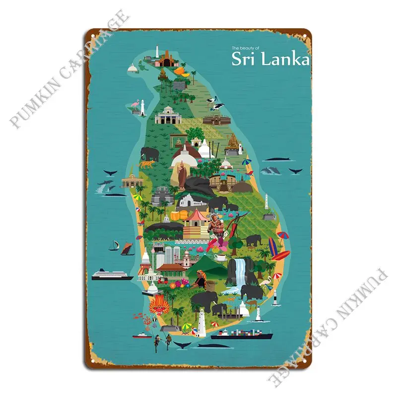 

Sri Lanka Metal Sign Wall Cave Wall Pub Personalized Party Club Kitchen Tin Sign Poster