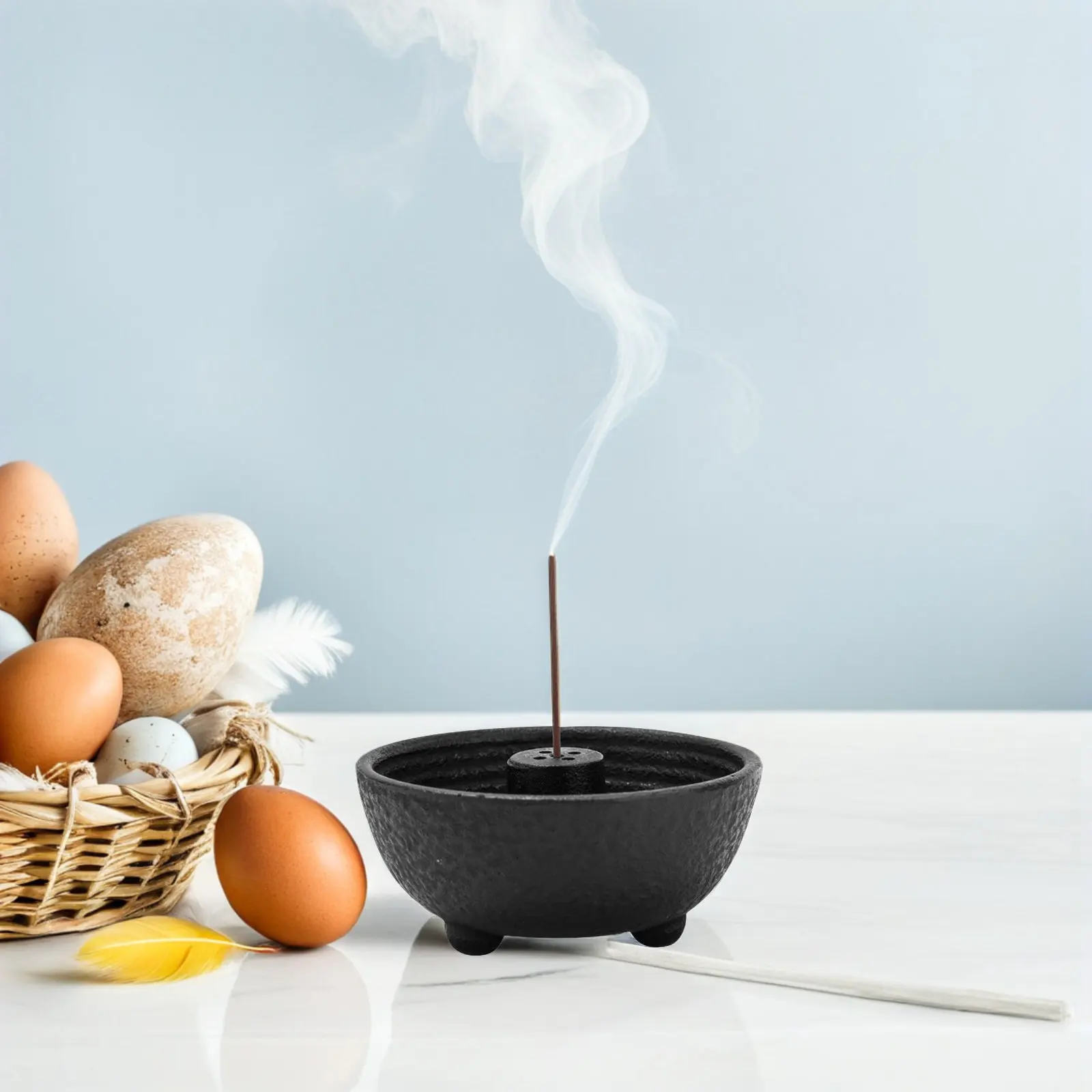 Cast Iron Incense Burner Outdoor Incense Stick Holder Ash Collector Tray Vintage Metal Ritual Meditation Burner Smudging Tray