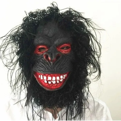 Aydınlı Party Accessory Latex Full Face Orangutan Mask Hair