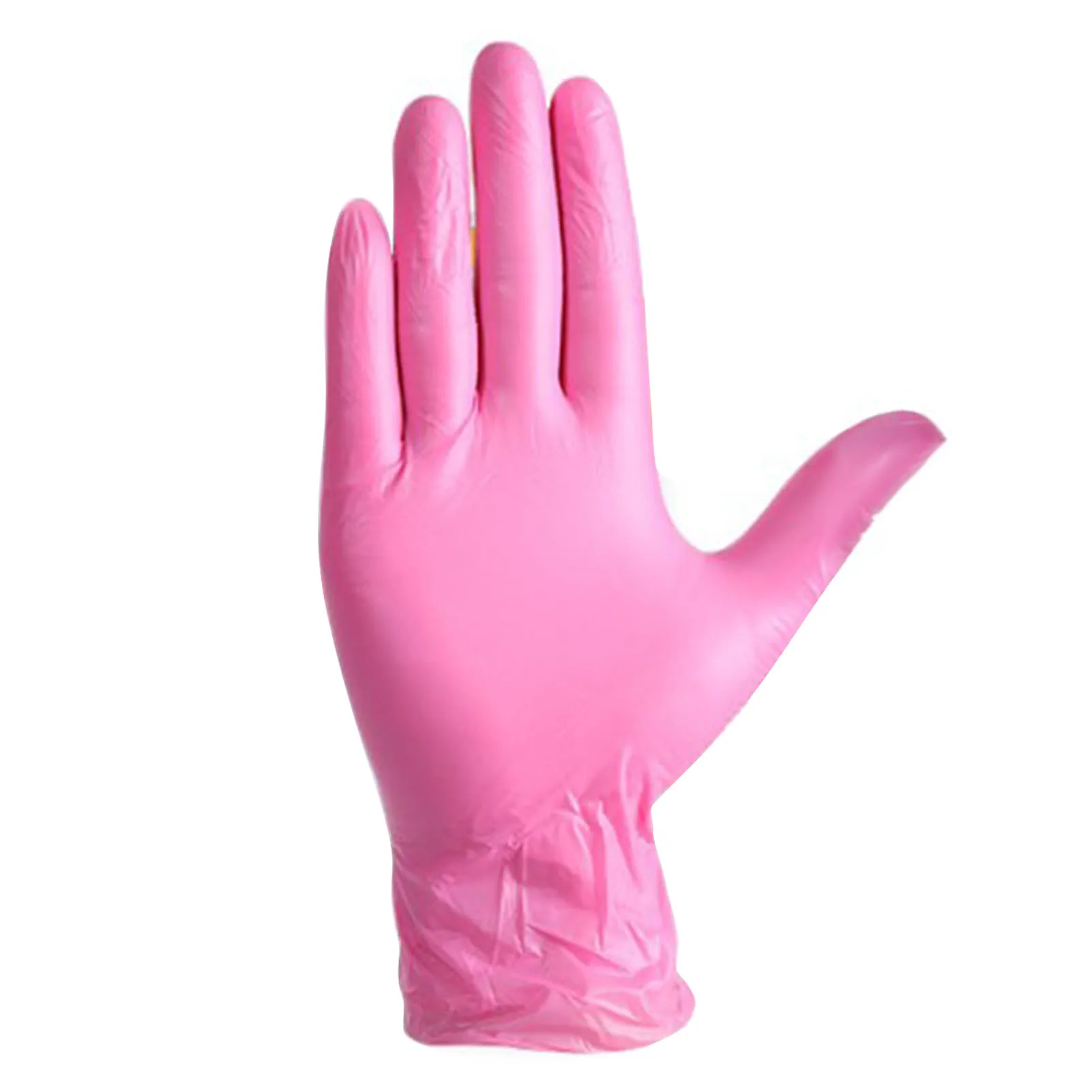 Nitrile Glove Disposable Powder Food Grade PVC Rubber Nitrile Cleaning Glove Pink M 100pcs Disposable Rubber Gloves