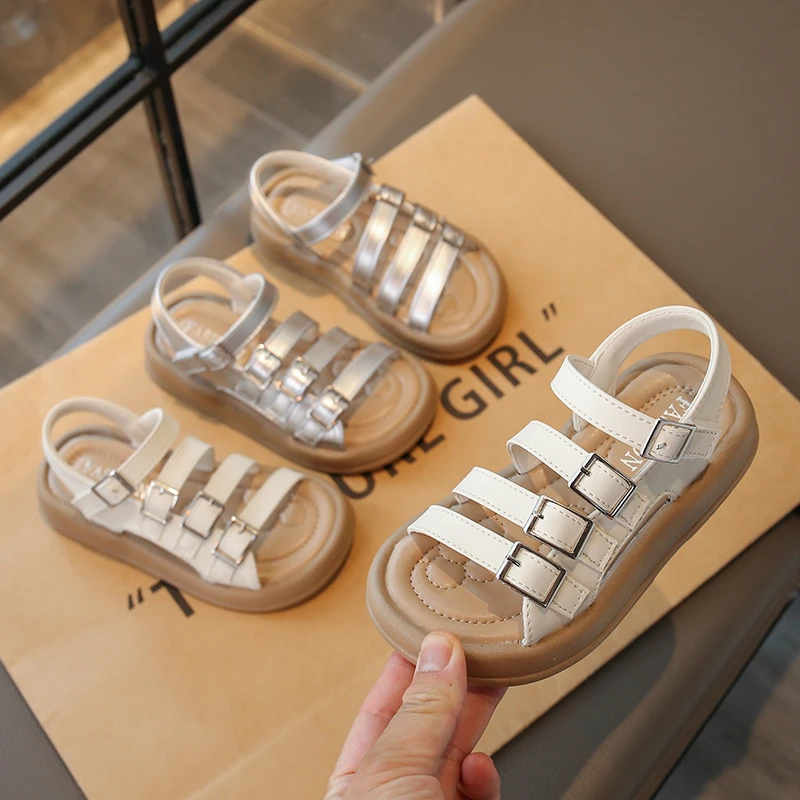 

Girls Roman Sandals Simple Style Kids Summer Beach Shoes Soft Sole Children Casual Sandals Soft Bottom 2026 New