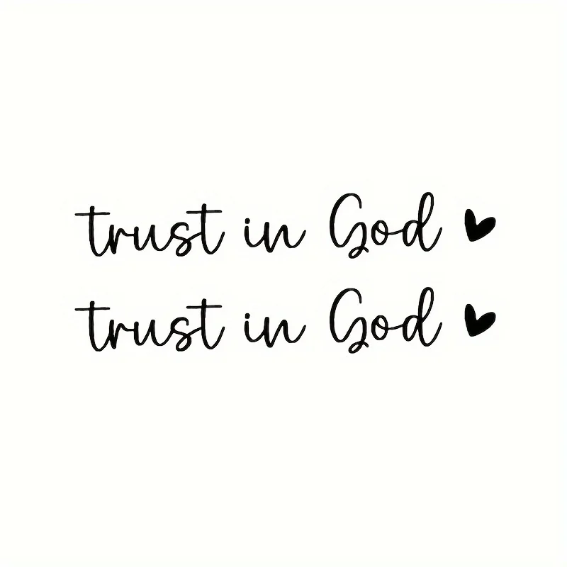 2pcs/sheet Trust In God Rearview Mirror Decal Car Sticker For Laptop Truck Wall