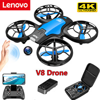 Lenovo V8 Mini Drone 4K Profession HD 1080P Wide Angle Camera WiFi FPV RC Dron Height Keep Drones Helicopter Kids Toys 4DRC