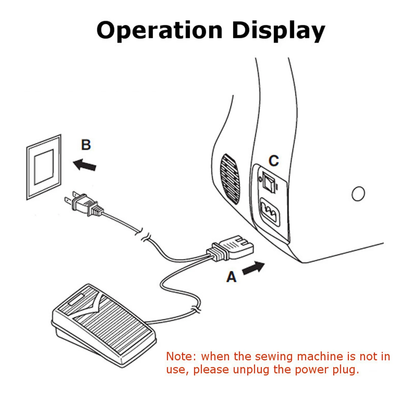 Home Sewing Machine Foot Control Pedal With Power Cord ( EU/US Plug 220V )