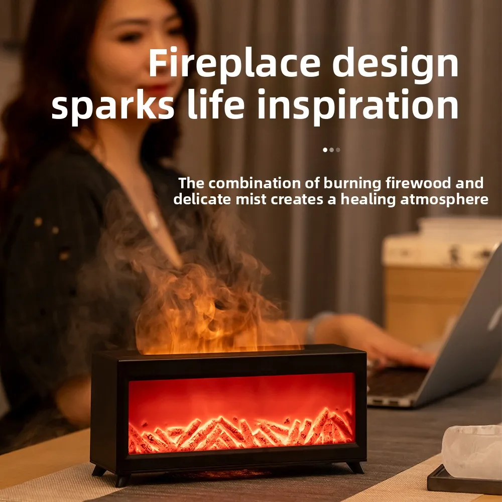 Household Fireplace Simulation Flame Humidifier Super Fog Spray Replenishment Small Aromatherapy Machine