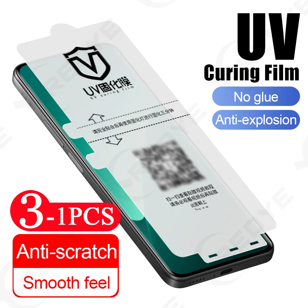 3/2/1 Pcs soft full cover UV light curing protective film for Xiaomi 15 14 Not Glass screen protector 13 12 11 Civi 4 Pro Mix 4