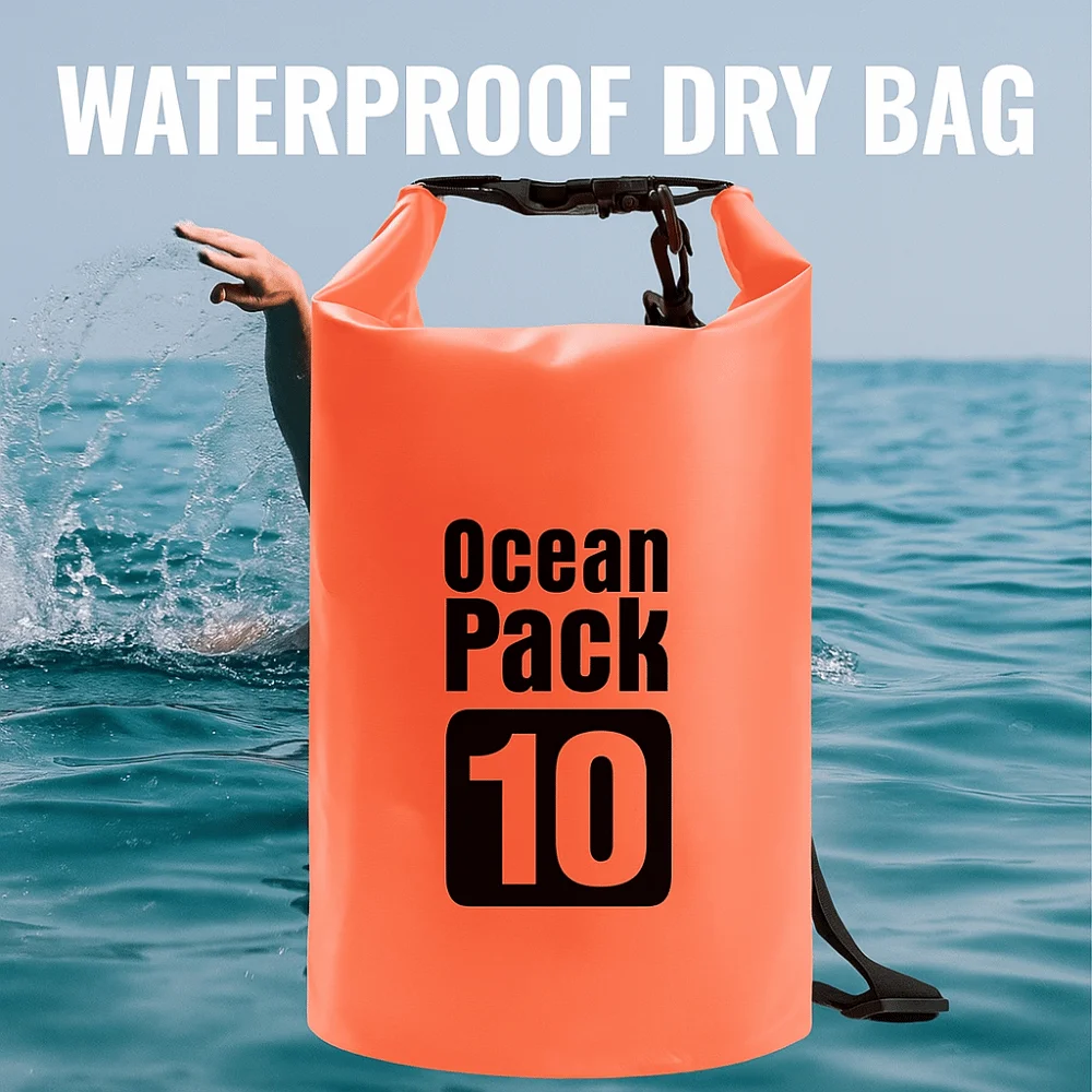 10L Waterproof Dry Bag Large-Capacity Waterproof Swimming Bucket Bag Lightweight with Shoulder Straps Beach Backpack