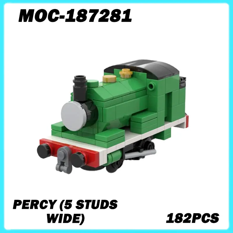 

MOC- 187281 Серия мини-поезд Green Percy (ширина 5 шпилек), Коллекционная образовательная модель, кирпичная головоломка, игрушка, подарки на день рождения, 182 шт.