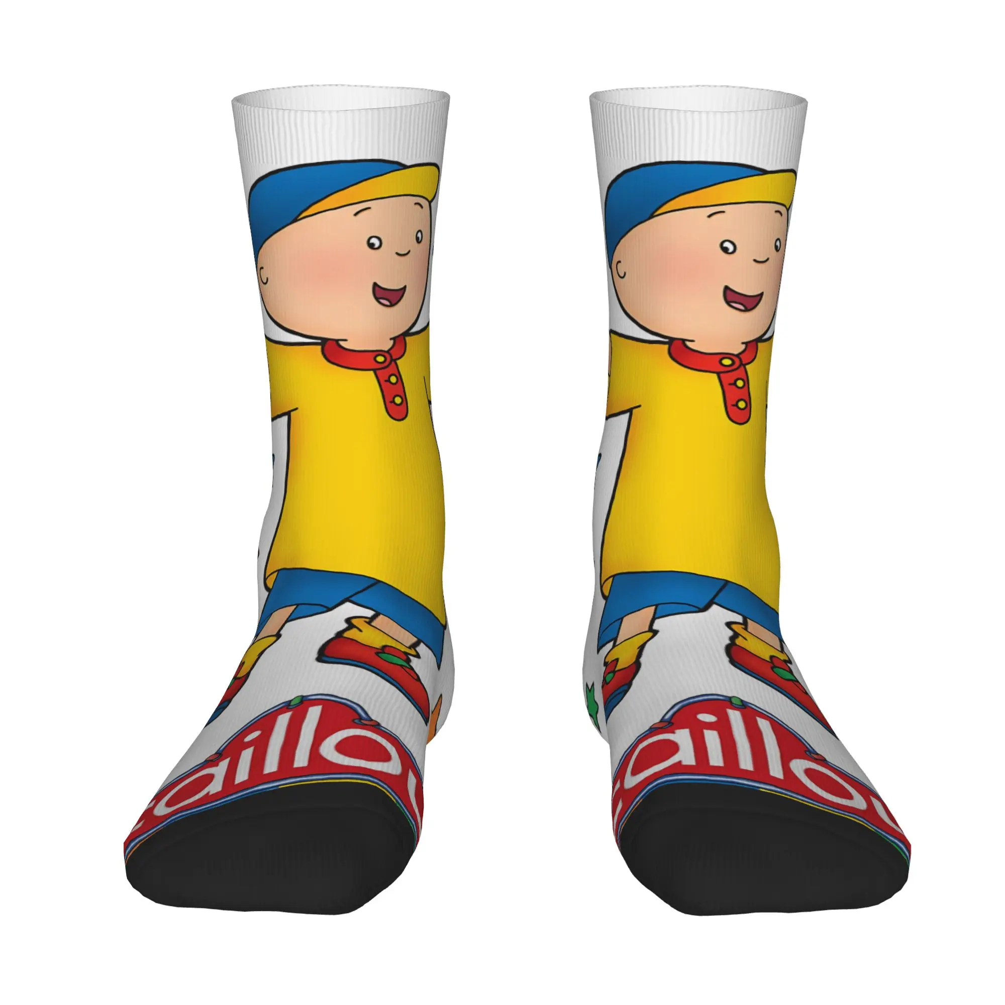 1 Pair Hip Hop Retro White Background Star Surround Open Arms Crazy Men's Sock C-Caillou Harajuku Seamless Printed Funny Sock