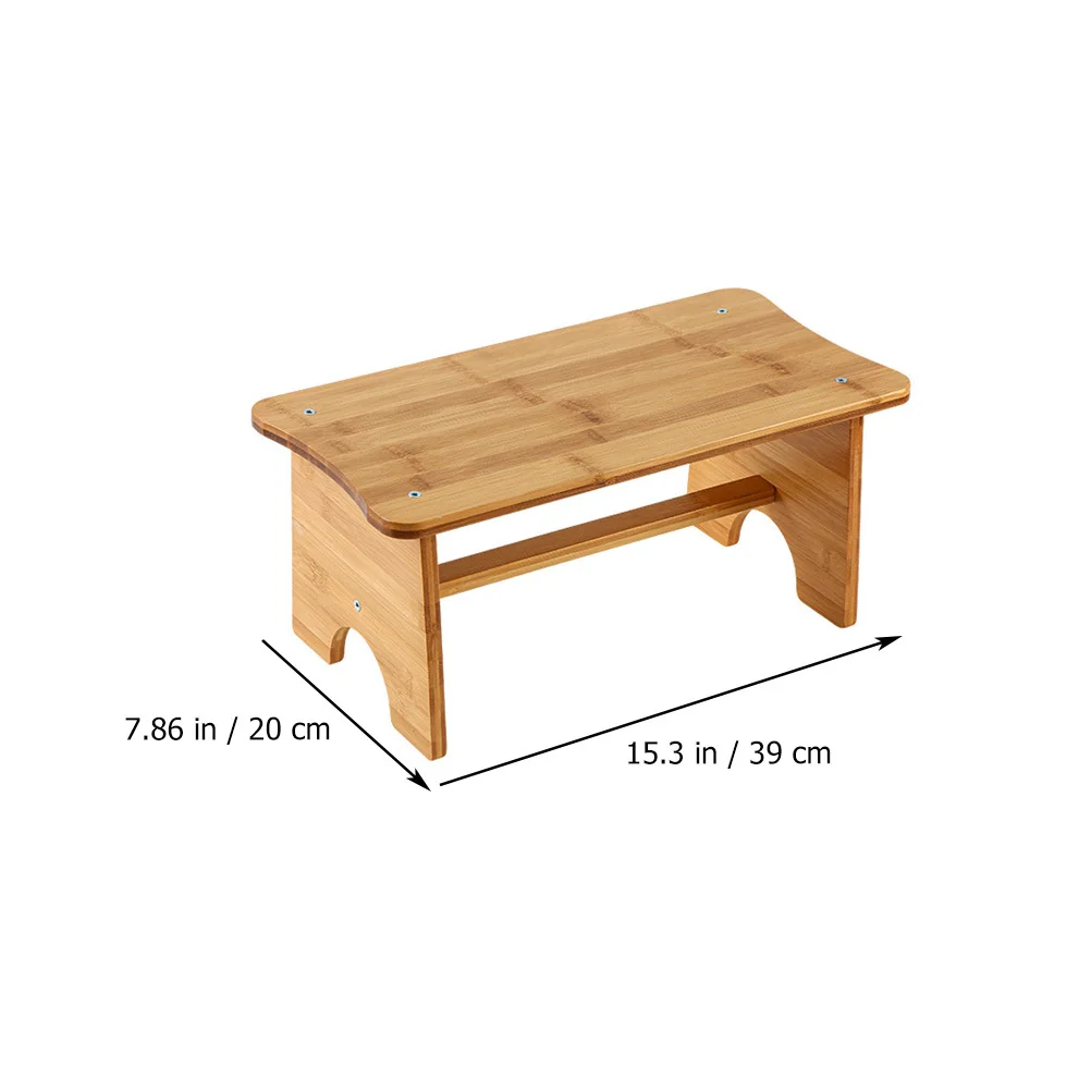 Wooden Small Step Stool For Adults Kids Non-Slip Toilet Footstool Lightweight Rectangular Safety Stool For