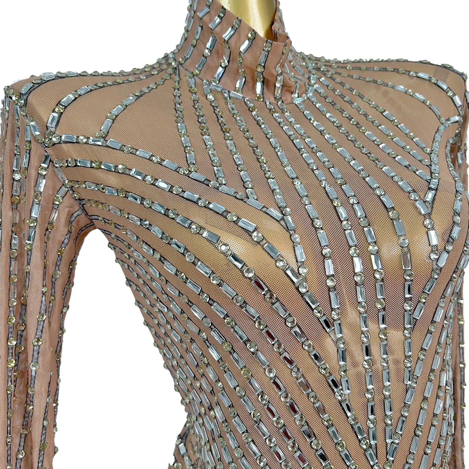 

Sparkling Crystal Cocktail Party Celebration Mini Dress Female Sexy Night Club Hip Wrapped Dress Short Prom Dress Dinner Gown