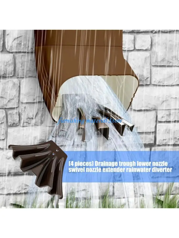 Y5GD 4pack Multifunctional Downspout Diverter Nozzle Rain Water Drainage Disperser Gutter Downspout Extensions