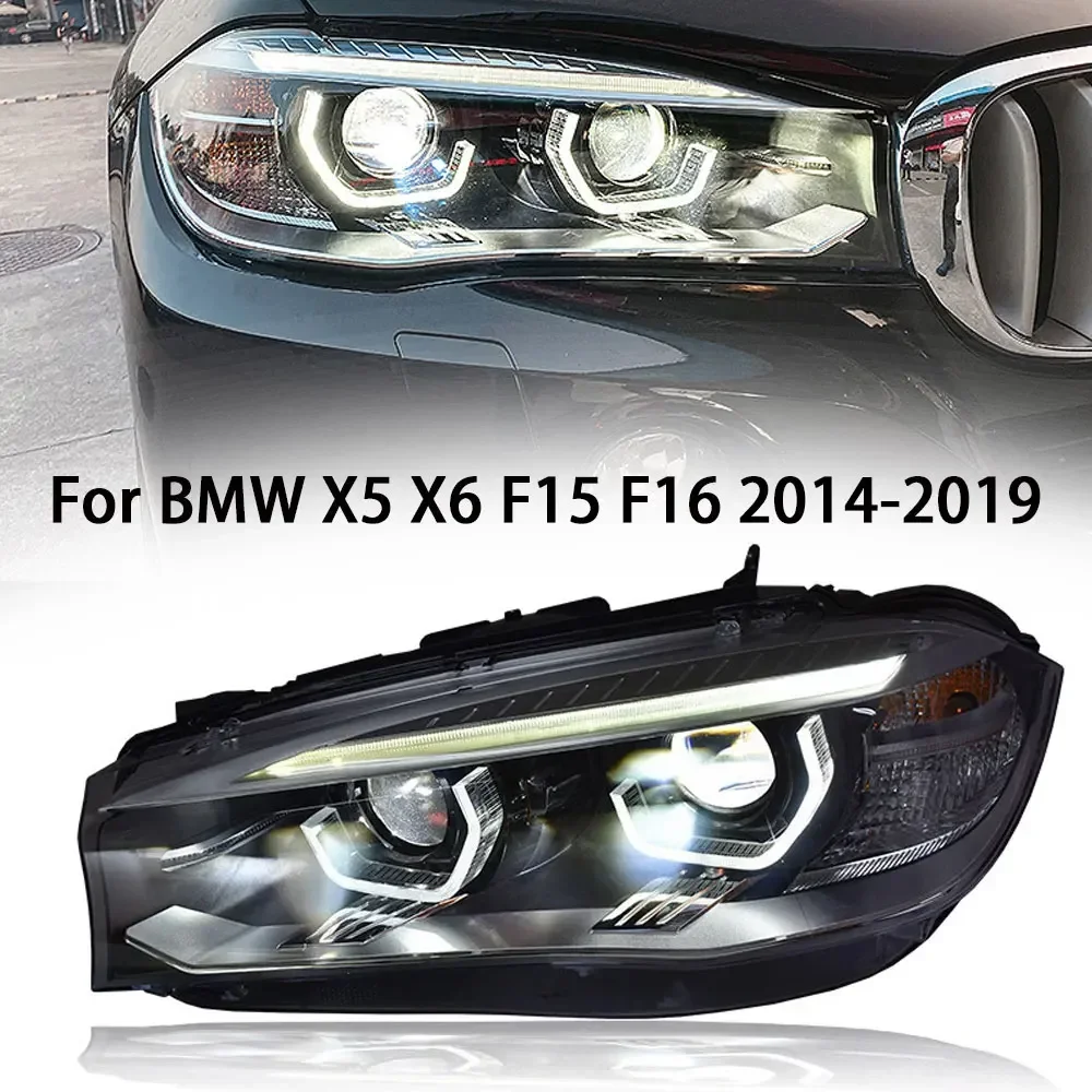 

Car Accessories For BMW X5 F15 Headlight 2014-2017 DRL Turn Signal Angel Eyes Led Headlight Assembly For BMW X6 F16 2015-2019