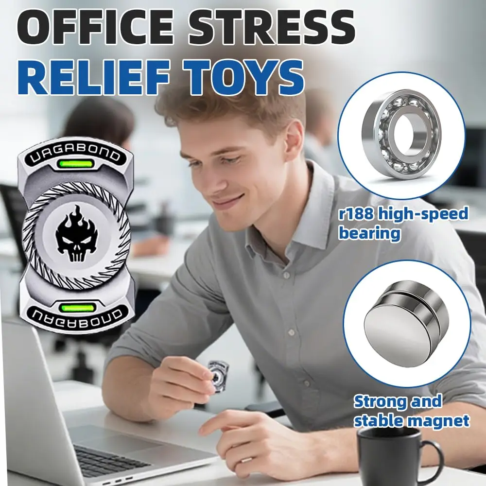 لعبة فيدجيت 3 في 1 مع أداة لعب مغناطيسية ودوارة دفع - لعبة تخفيف التوتر وأداة تركيز ADHD للبالغين ألعاب Edc #2