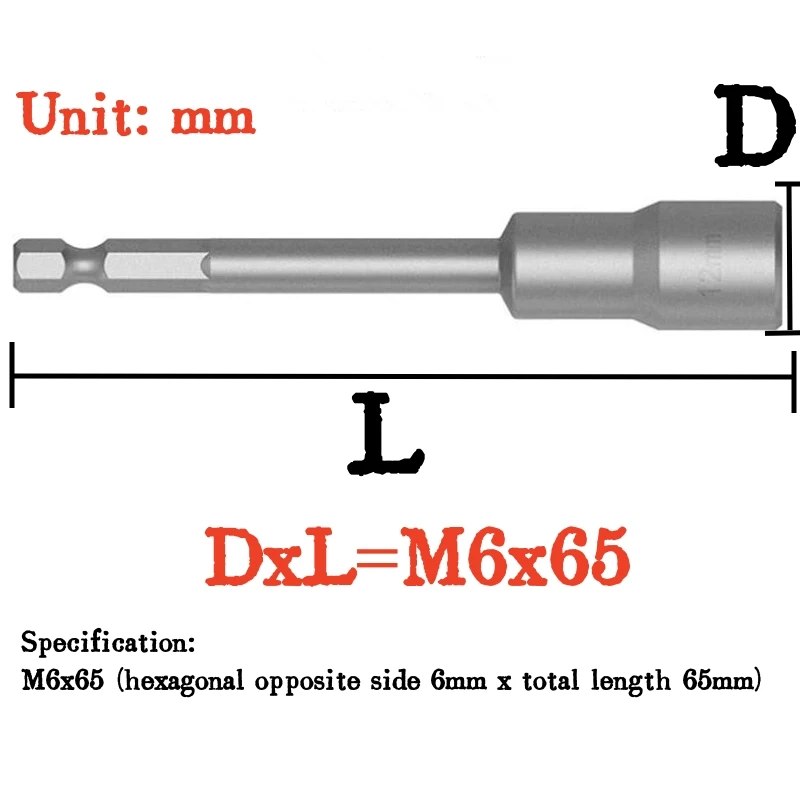 Llave de acero al cromo vanadio de alto grado, 1 piezas, M5.5-m17, Hexagonal, magnética, fuerte