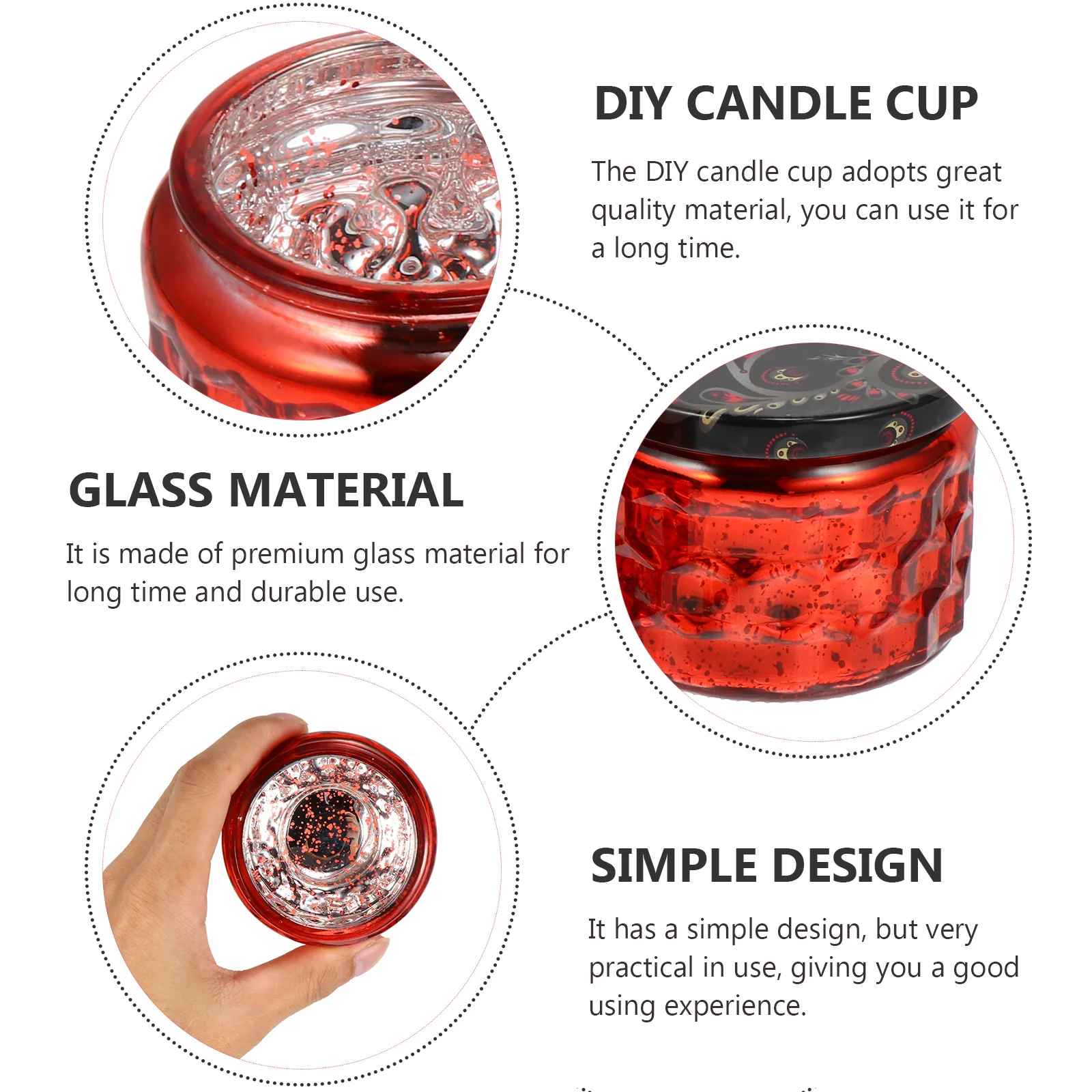 

1Set Holder Premium Glass DIY Cups for Home Decor Living Room Office Aromatherapy Glass Candleholders