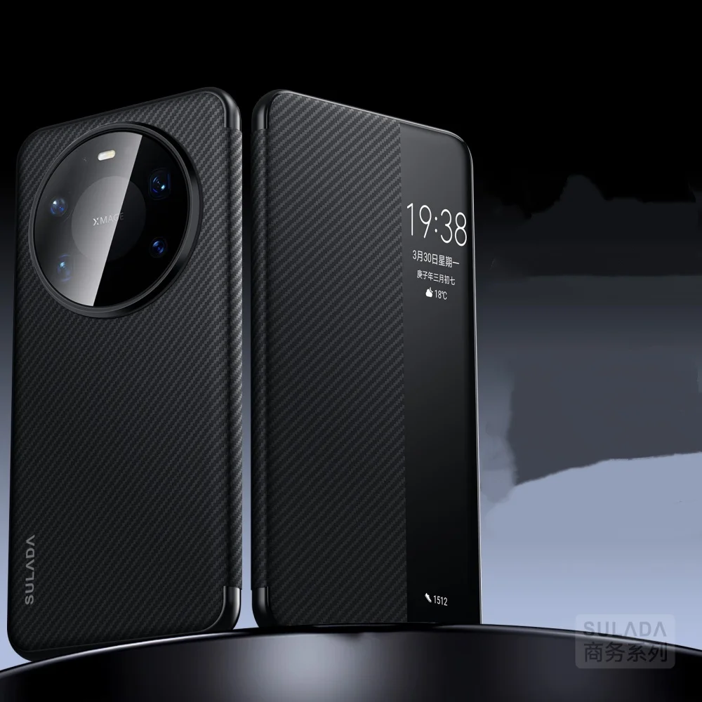 

Magnetic 600D Aramid Fiber Pattern Leather Case For Huawei Mate80 Pro Max Mate80 RS Business Cover