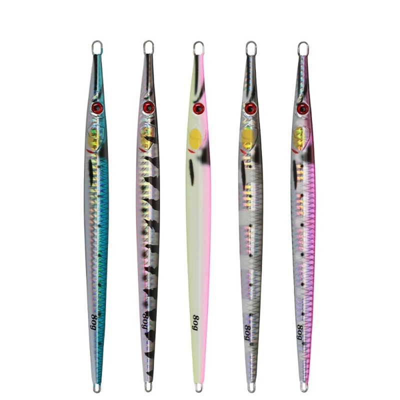 

2pcs 60g -100g Slow Jigging Lure Horizontal Fall Metal Jig Fishing Lure Saltwater Fishing Tackle 3D Printing Needle Fixture