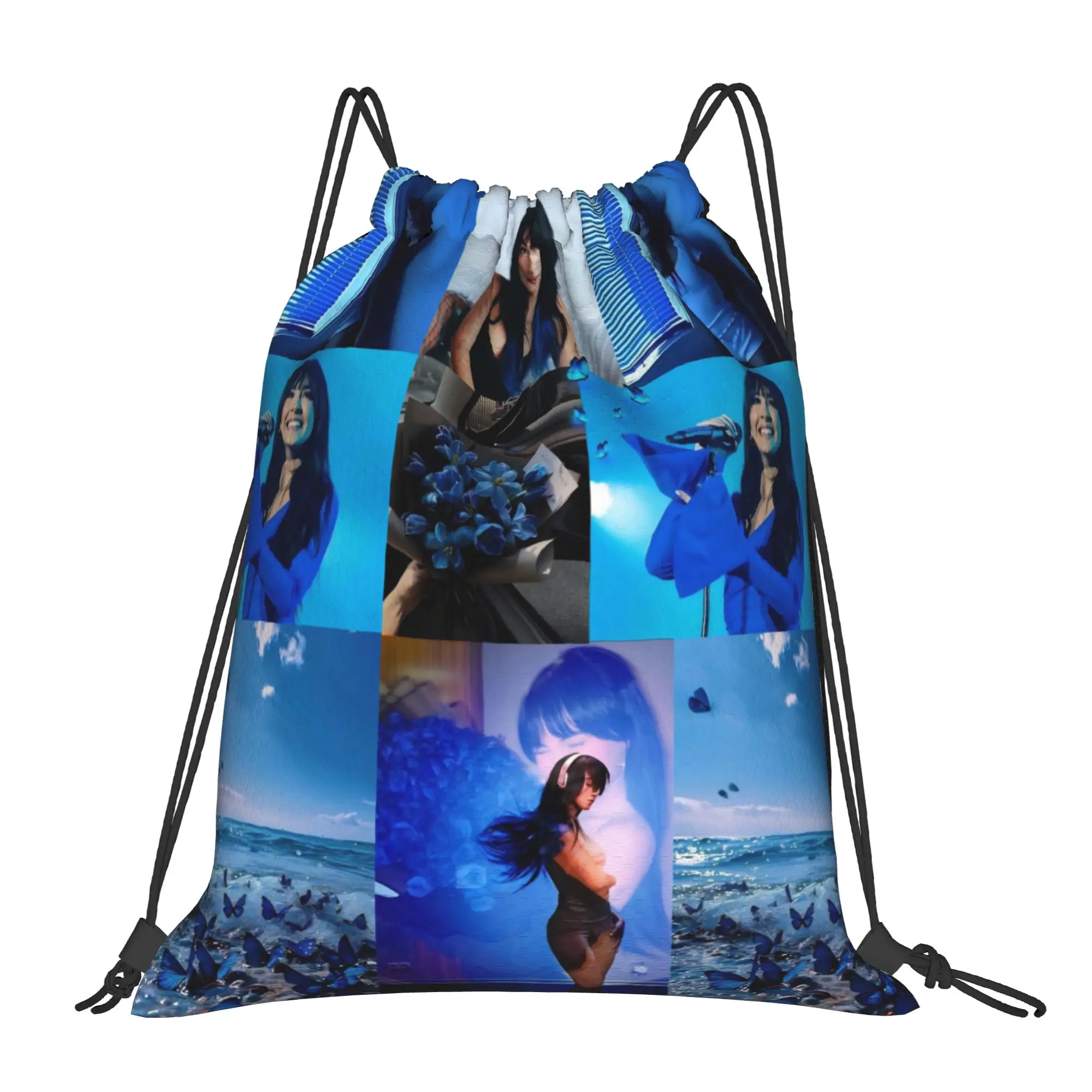 

Singer Aitanas Cuarto Azul Tour Drawstring Bags Sports Backpack Gym Sackpack Water Resistant String Bag for Working Out