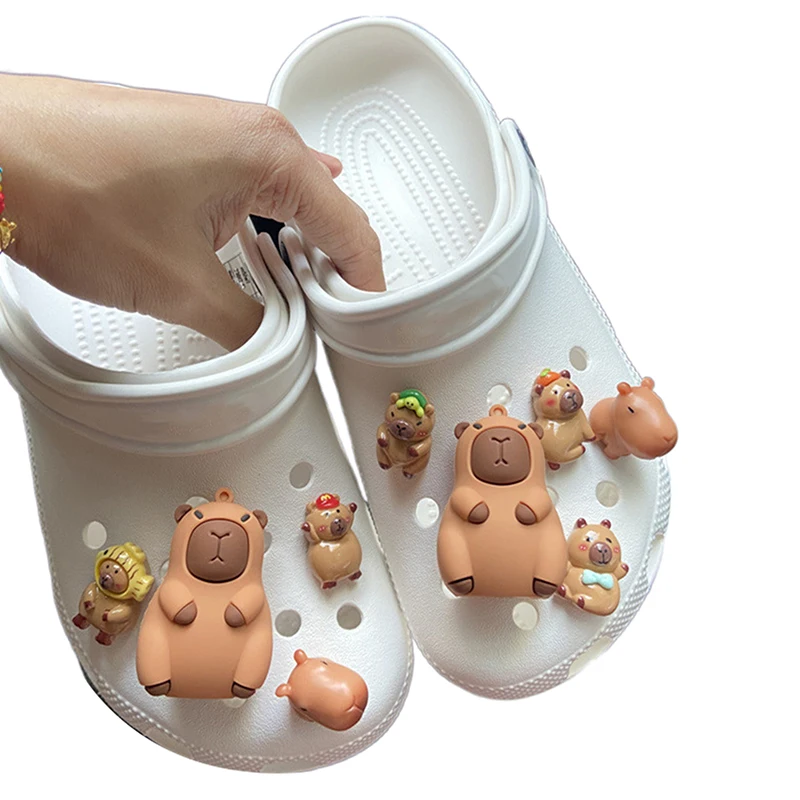 Accesorios de dijes de zapatos Capybara de dibujos animados para mujer, juego de hebillas de zapatos Diy, decoración creativa para niños