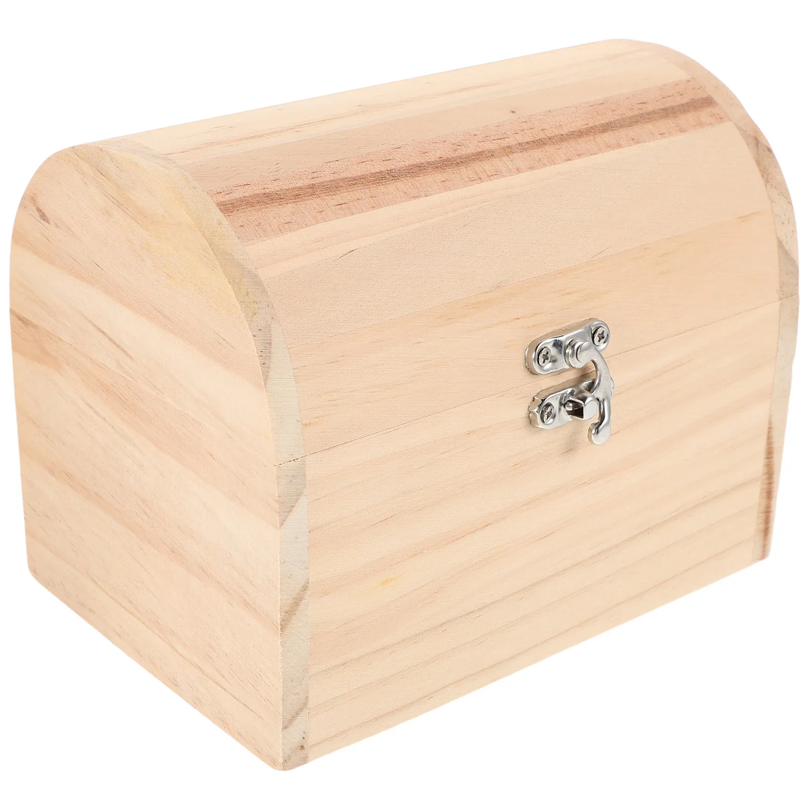 

Unpainted DIY Wooden Treasure Chest Vintage Style Jewelry Box Small Keepsake Storage Case Trinket Organizer Kids Keepsake Box