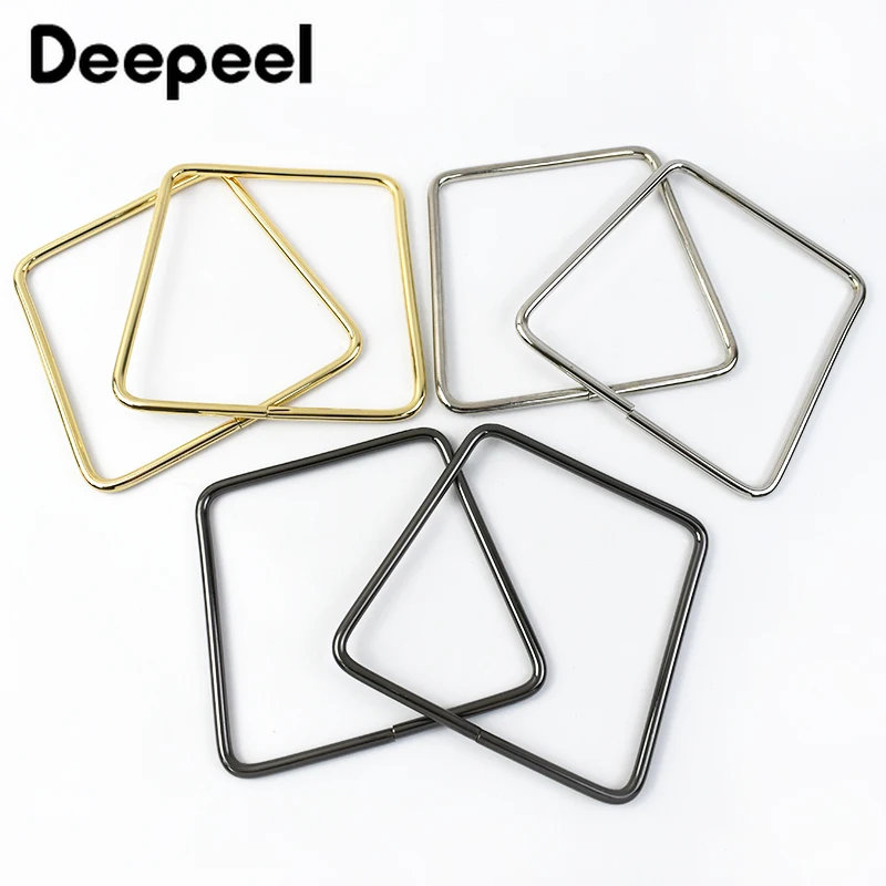 1/2 Stuks Deepeel 12 Cm Metalen Vierkante Ring Tassen Handvatten Portemonnee Frame Kus Sluiting Diy Handtas Vervanging handvat Geweven Tas Accessoires