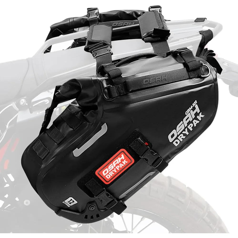 

motorcycle saddle bags, waterproof durable saddlebags 24l(12l*2), large capacity anti-vibration pannier bags, ideal luggage bag