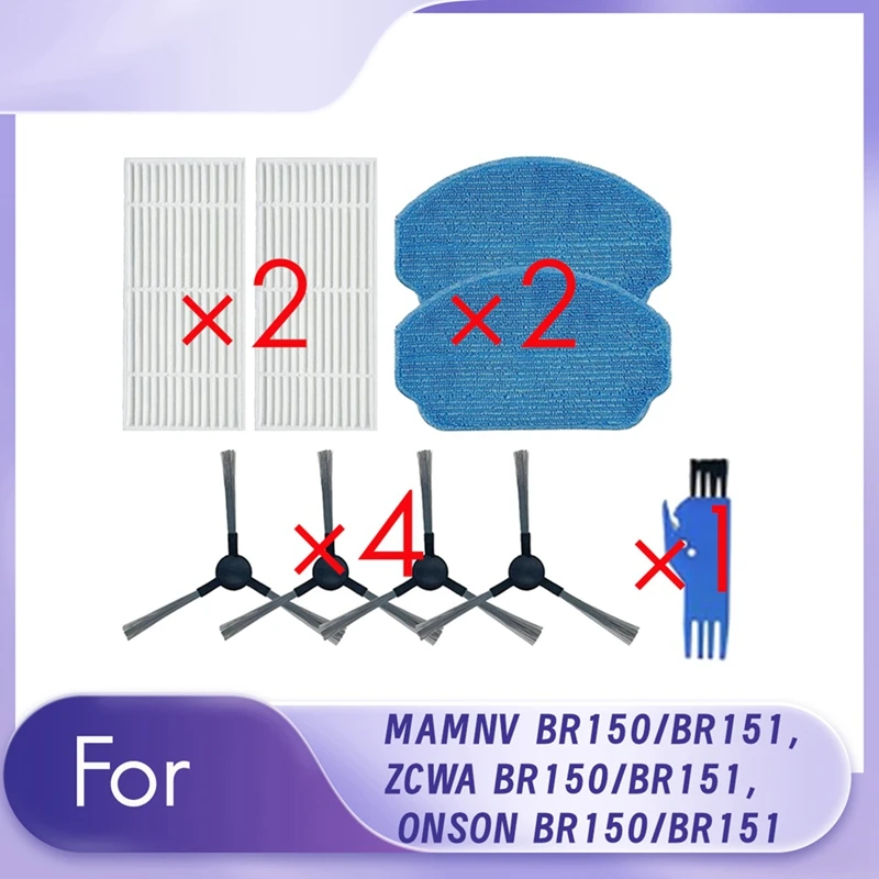 ABKJ-9 Pcs For MAMNV BR150/BR151, ZCWA BR150/BR151, ONSON BR150/BR151 Vacuum Cleaner Accessories Replacement Kits