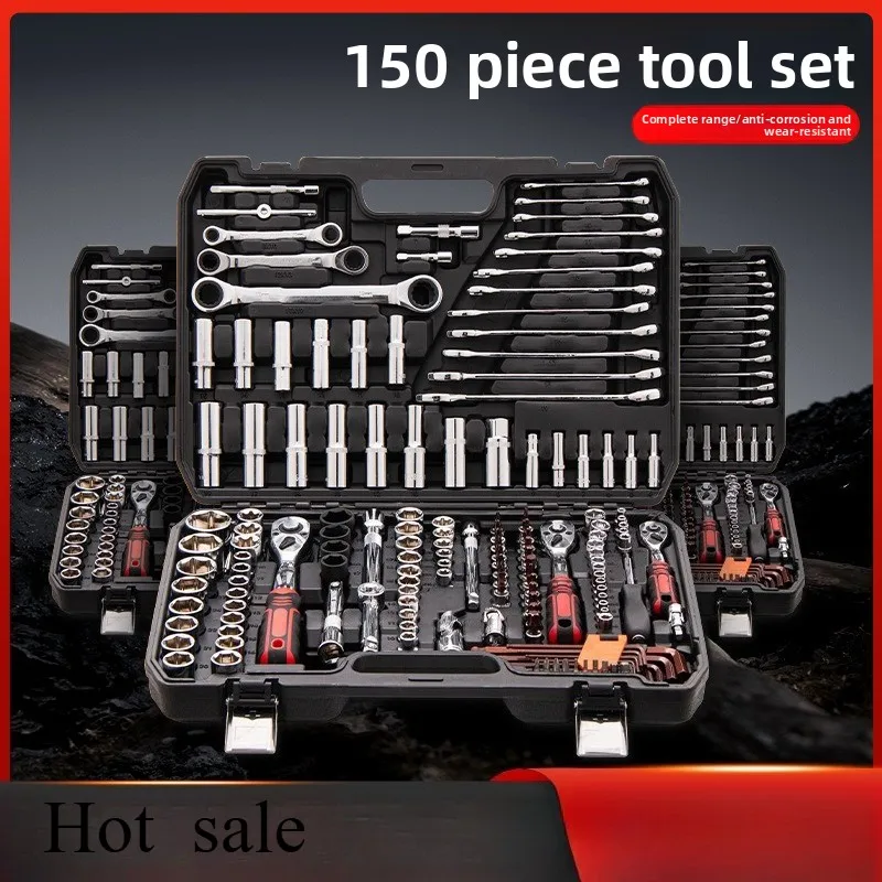 150-piece Automotive Socket Tool Set Complete Specialist Vehicle Repair Toolkit Multi-purpose Maintenance Tools