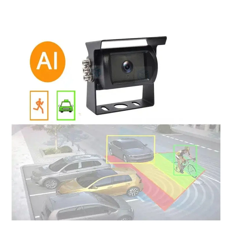 7 inch Monitor Large Vehicle Rear Backup Reversing Blind Area Alarm AI Human Cyclist Detection Bus Truck Reversing Camera