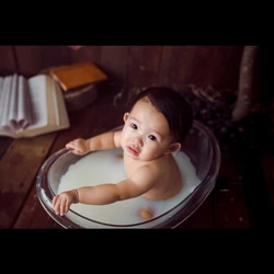 Accesorios de fotografía para estudio de bebé, Cubo de bañera transparente para recién nacido, niños y niñas, posando, Mini bañera de leche